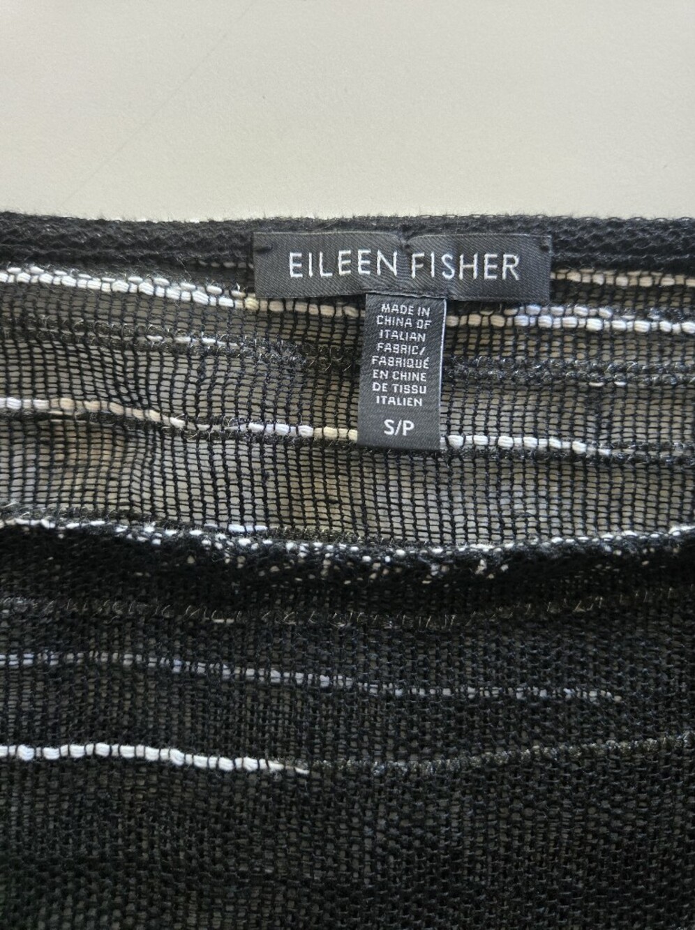 Eileen Fisher Black Sheer Knit Skirt